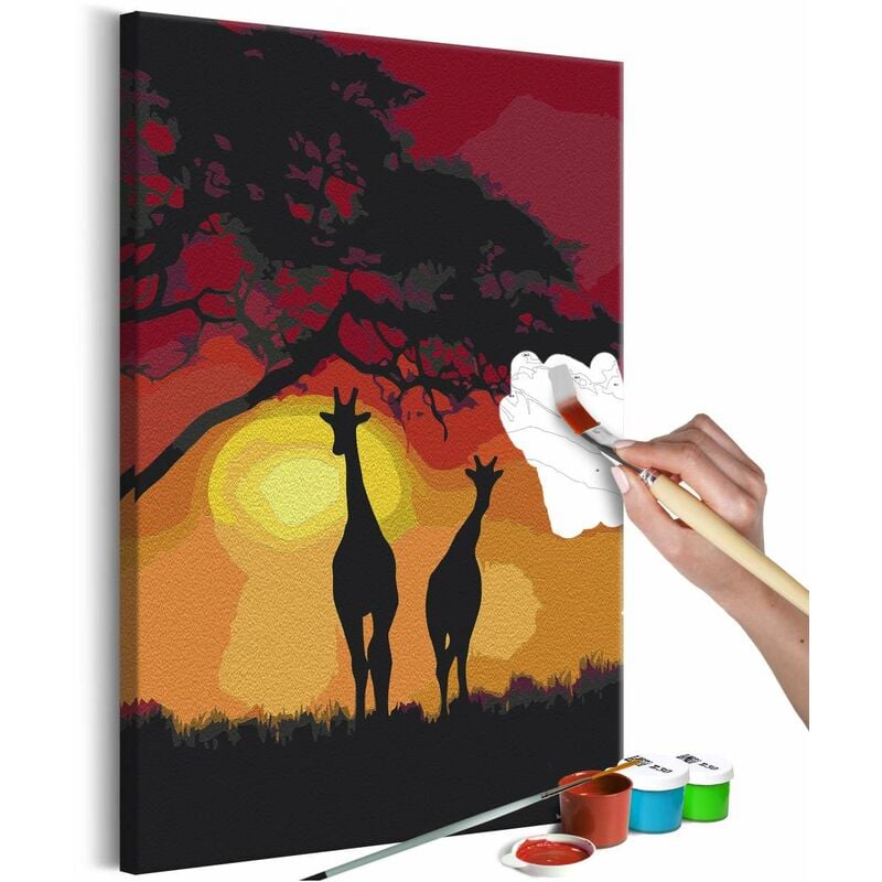 

Cuadro para colorear - Giraffes and Sunset Medidas 40X60