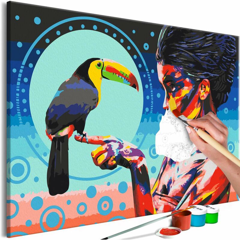 

Cuadro para colorear - Girl With a Toucan Medidas 60X40