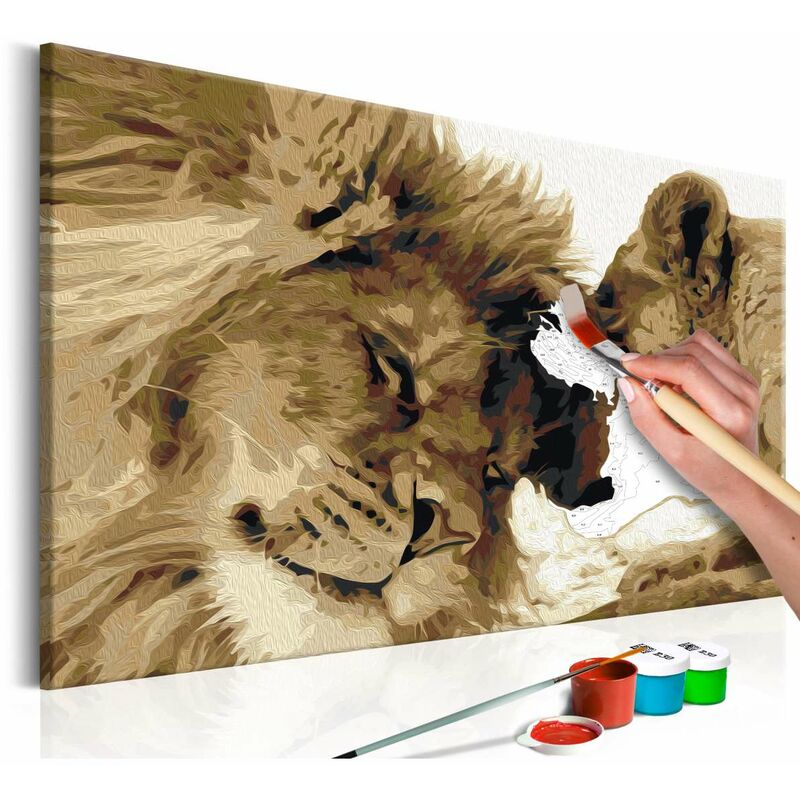 

Cuadro para colorear - León y leona (amor) Medidas 60X40