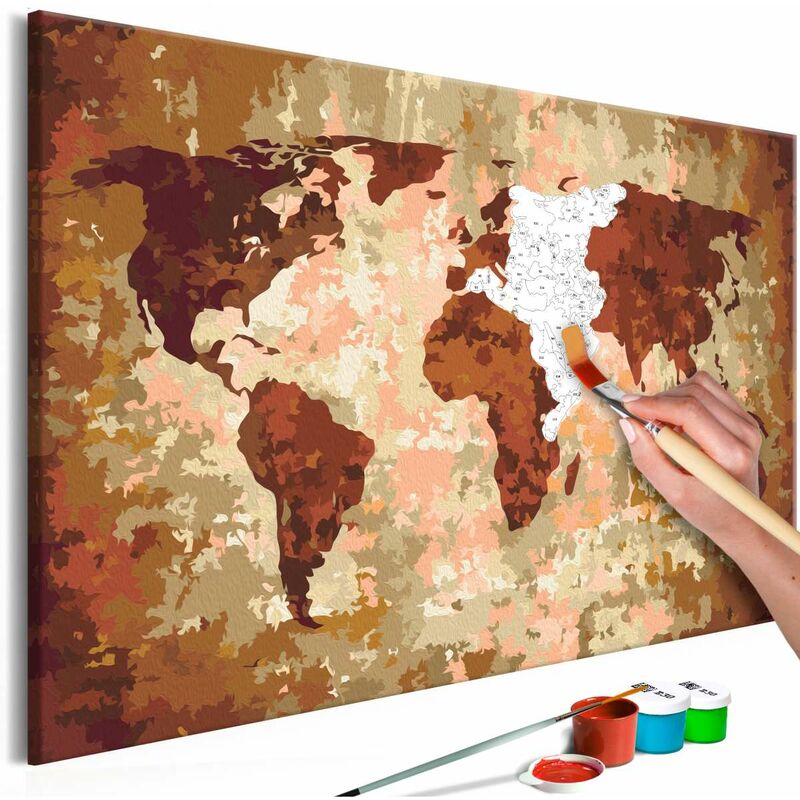

Cuadro para colorear - Mapamundi (los colores de la tierra) Medidas 60X40