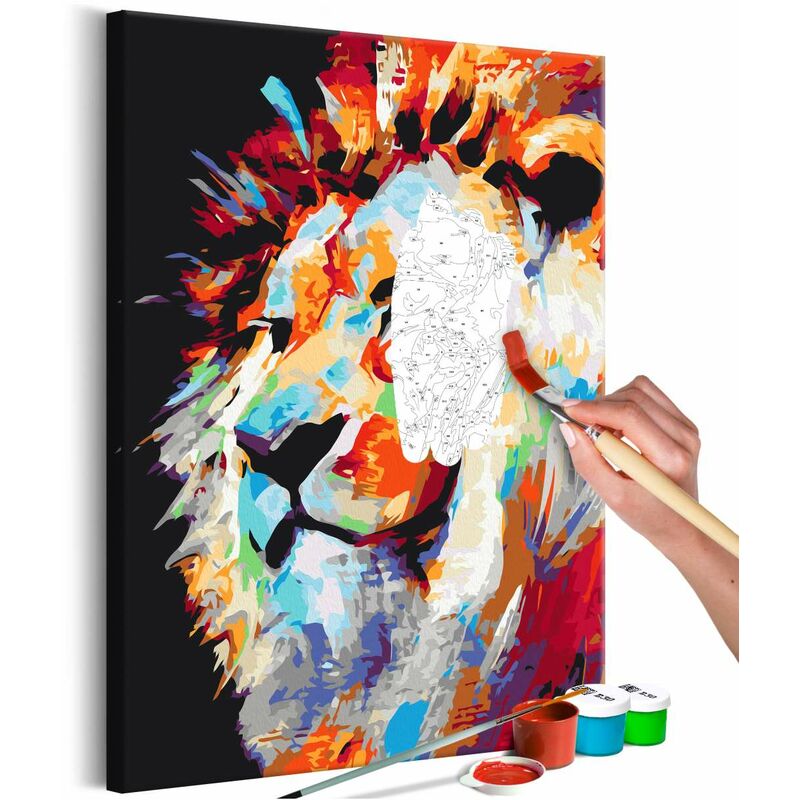 

Cuadro para colorear - Portrait of a Colourful Lion Medidas 40X60