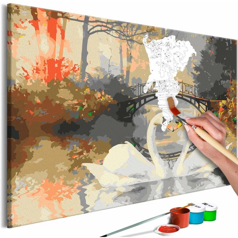 

Cuadro para colorear - Swan Love Medidas 60X40