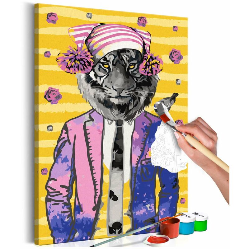 

Cuadro para colorear - Tiger in Hat Medidas 40X60