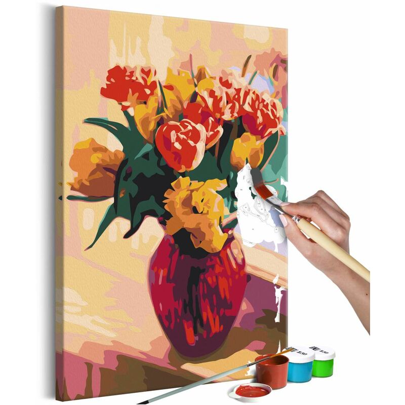 

Cuadro para colorear - Tulips in Red Vase Medidas 40X60