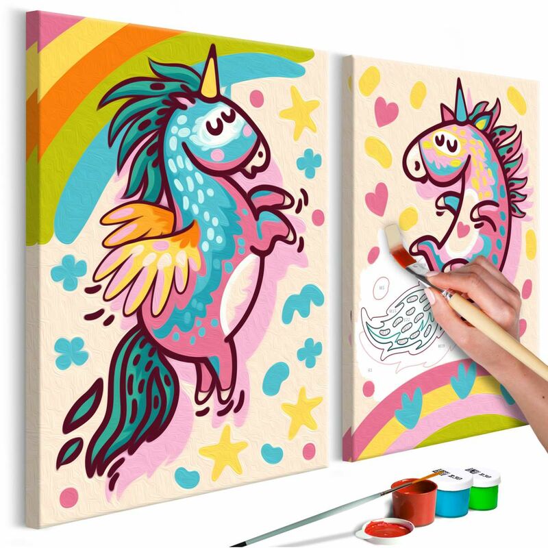 

Cuadro para colorear - Unicornios regordetes Medidas 33X23