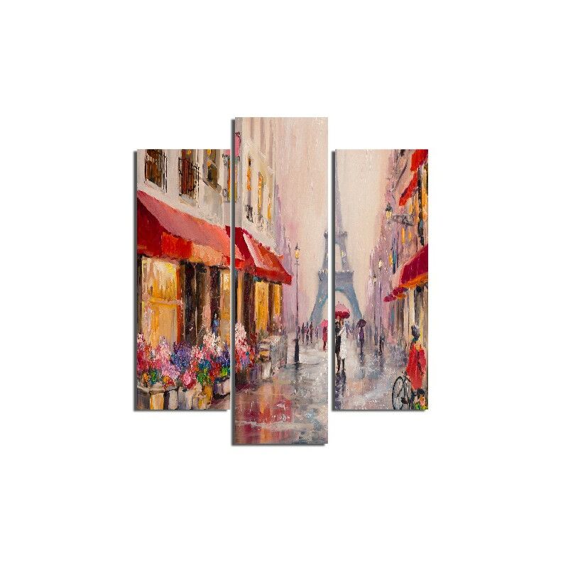 

Homemania - Cuadro Paris - 3 piezas - Ciudades y paisajes - por sala de estar, habitacion - Multicolor en MDF, 57 x 0,3 x 60 cm