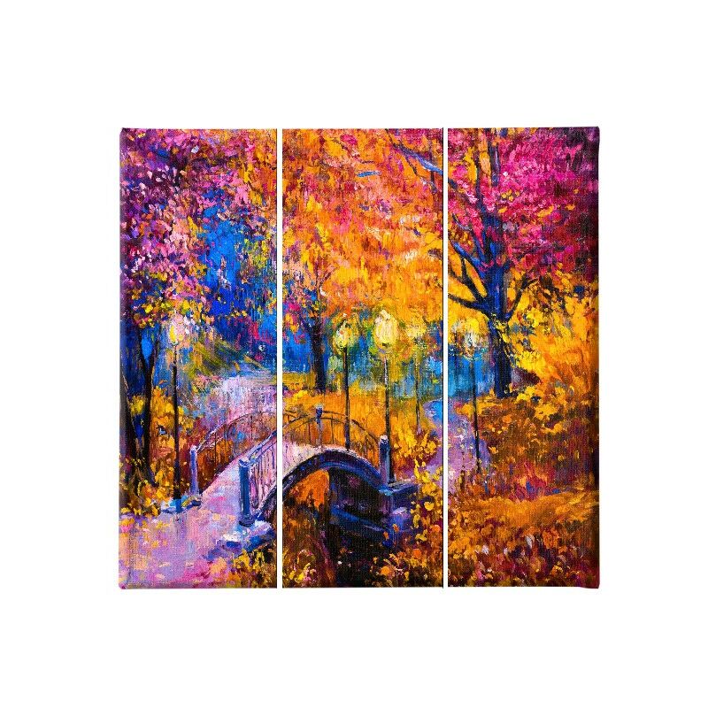 

Homemania - Cuadro Park - 3 piezas - Naturaleza y paisajes - por sala de estar, habitacion - Multicolor en Poliester, madera, 69 x 3 x 50 cm
