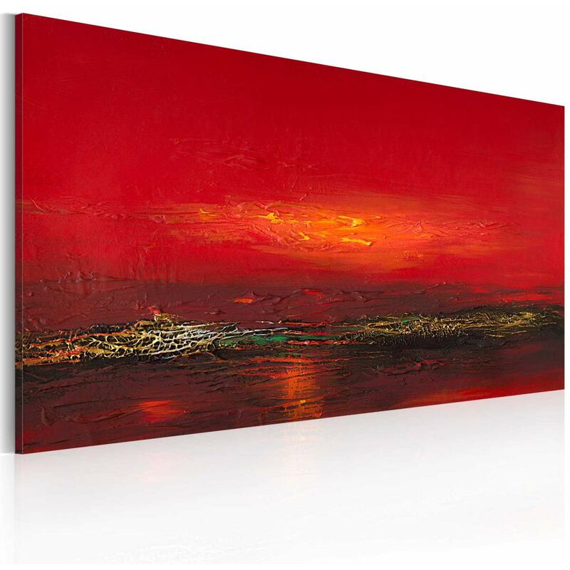 

Cuadro pintado - Rojo atardecer sobre el mar Medidas 120X60