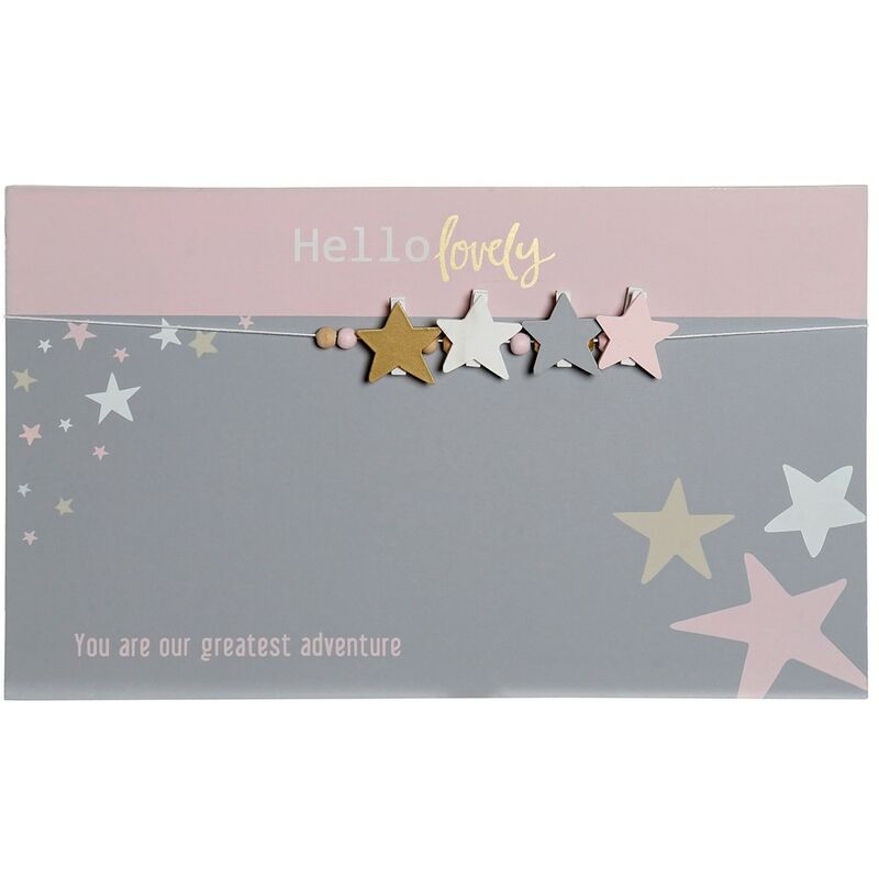 

Cuadro Portafotos con Pinzas DKD Home Decor Hello Lovely Madera MDF (40 x 1 x 24 cm)