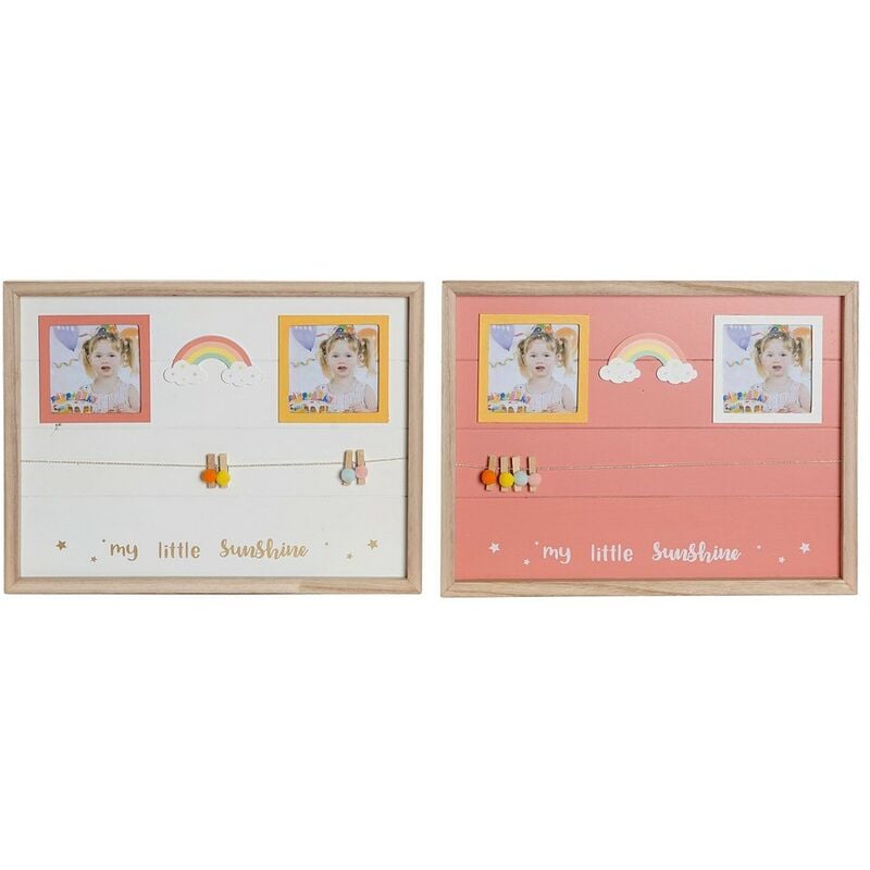 

Cuadro Portafotos con Pinzas DKD Home Decor Madera MDF Arcoíris (2 pcs) (42 x 2 x 32 cm)