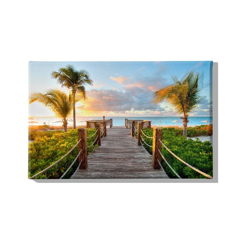 

Homemania - Cuadro Puente - Naturaleza y paisajes - para la sala de estar, la habitacion - Multicolor en Poliester, madera, 45 x 3 x 70 cm