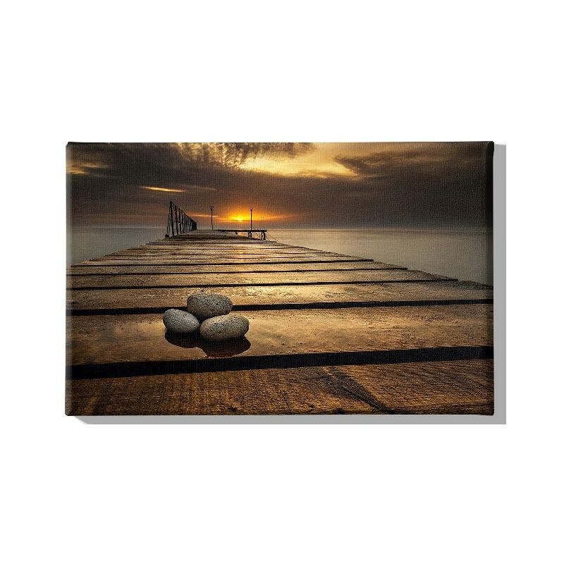 

Homemania - Cuadro Puente - Naturaleza y paisajes - para la sala de estar, la habitacion - Multicolor en Poliester, madera, 45 x 3 x 70 cm