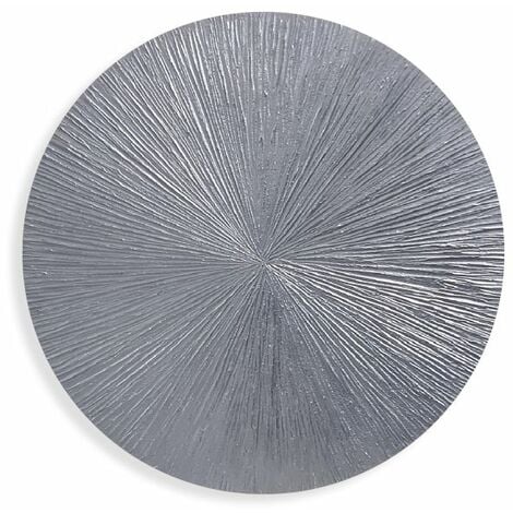 Cuadro redondo artesanal Diamond Plata 90x90