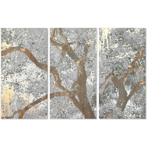 Cuadro Set 3 Lienzo Mdf 150X3,8X100 Arbol CU201610