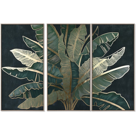 Cuadro Set 3 Ps Lienzo 180X4X120 Palmera Enmarcado