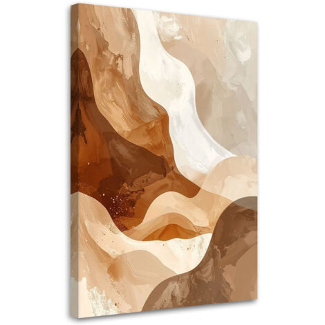 Cuadro sobre Lienzo, Abstracción en estilo boho en tonos beige, 30x45