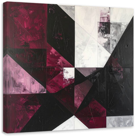 Cuadro sobre Lienzo, Abstracción en tonos burdeos, 30x30