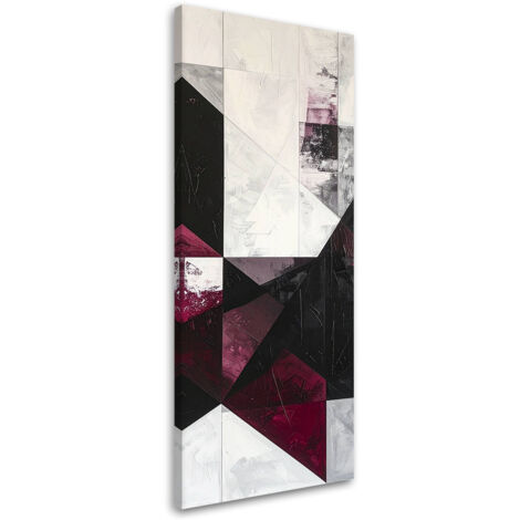 Cuadro sobre Lienzo, Abstracción en tonos burdeos, 30x90