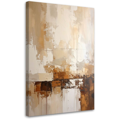 Cuadro sobre Lienzo, Abstracción moderna en beige, 20x30