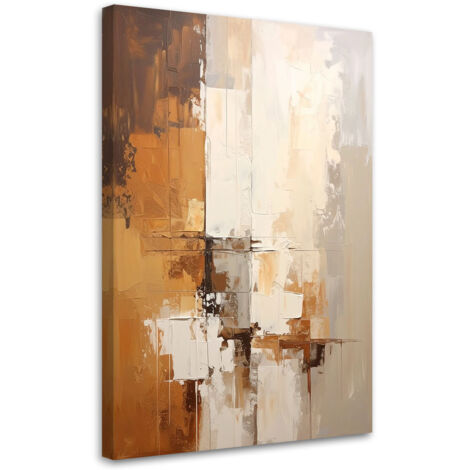 Cuadro sobre Lienzo, Abstracción moderna en beige, 40x60