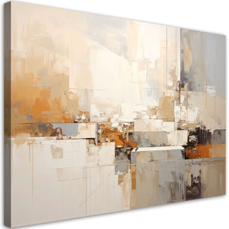 Cuadro sobre Lienzo, Abstracción moderna en beige, 90x60