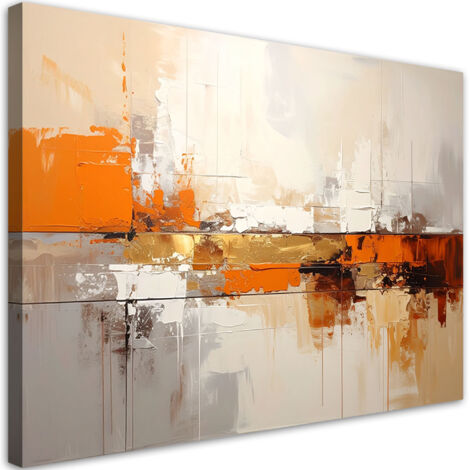Cuadro sobre Lienzo, Abstracción moderna naranja, 120x80