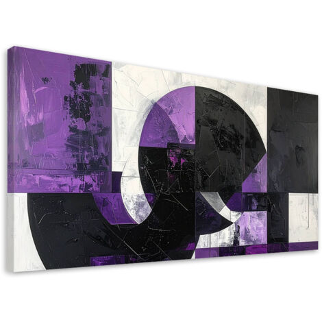 Cuadro sobre Lienzo, Abstracción moderna textura violeta, 80x40