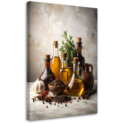 Cuadro sobre Lienzo, Aceite de oliva, hierbas y especias, 30x45