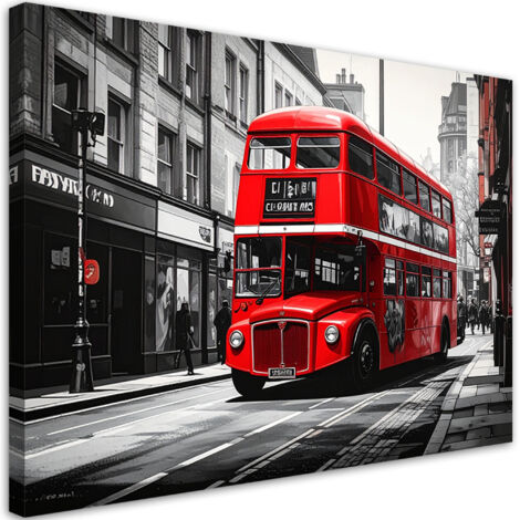 Cuadro sobre Lienzo, Autobús rojo de Londres, 30x20