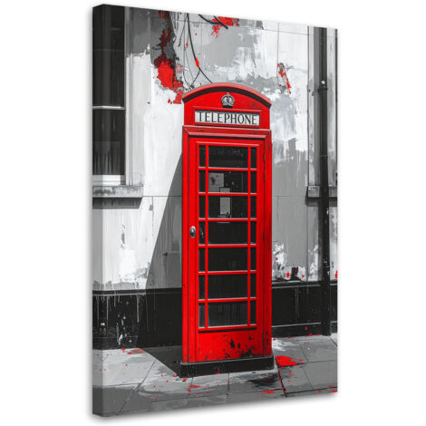 Cuadro sobre Lienzo, Cabina telefónica roja de Londres, 20x30