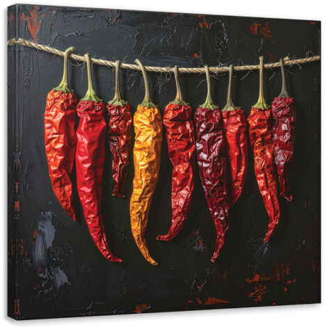 Cuadro sobre Lienzo, Chiles rojos secos, 20x20