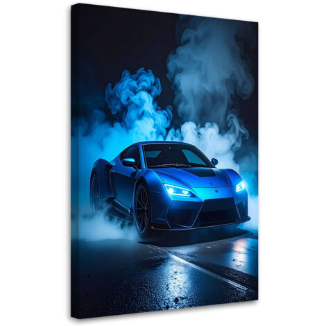 Cuadro sobre Lienzo, Coche deportivo azul, 30x45