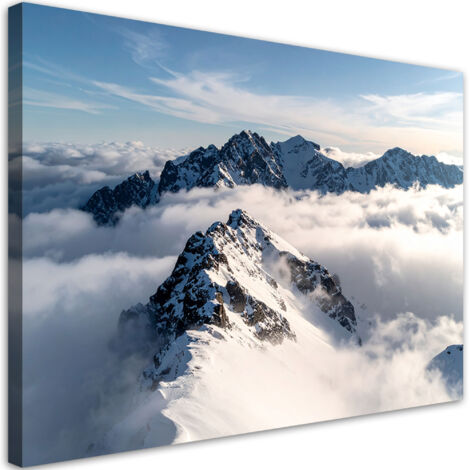 Cuadro sobre Lienzo, Cumbres nevadas panorama, 45x30
