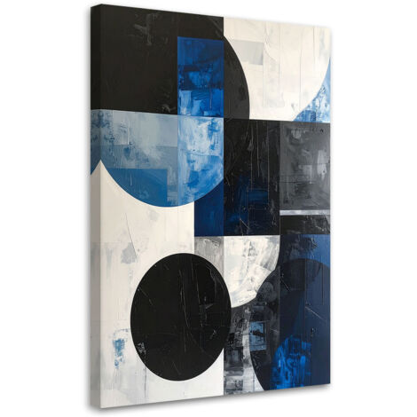 Cuadro sobre Lienzo, Formas abstractas de círculos azul, 30x45