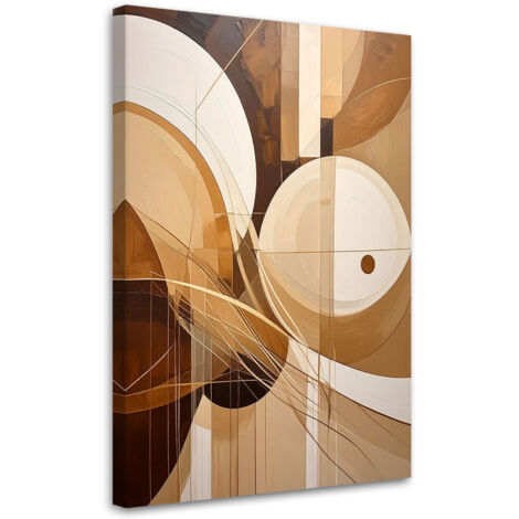 Cuadro sobre Lienzo, Formas abstractas en tonos marrones, 20x30