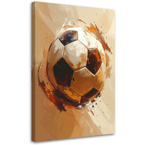 Cuadro sobre Lienzo, Fútbol sobre fondo beige, 30x45