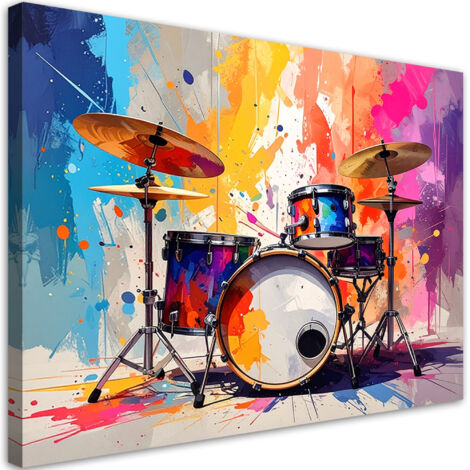 Cuadro sobre Lienzo, Instrumentos de percusión de colores, 45x30