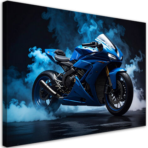 Cuadro sobre Lienzo, Motocicleta azul, 30x20