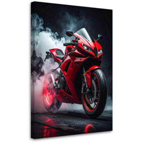 Cuadro sobre Lienzo, Motociclista rojo, 20x30