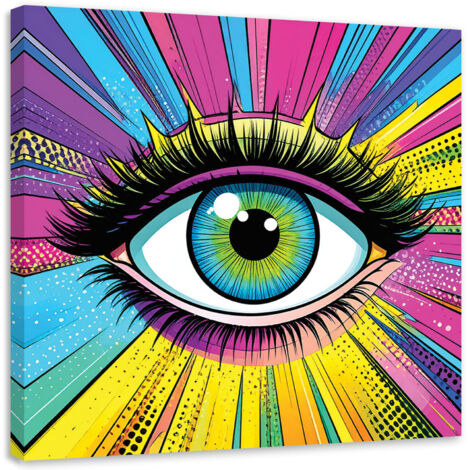 Cuadro sobre Lienzo, Ojo de mujer al estilo pop art, 30x30