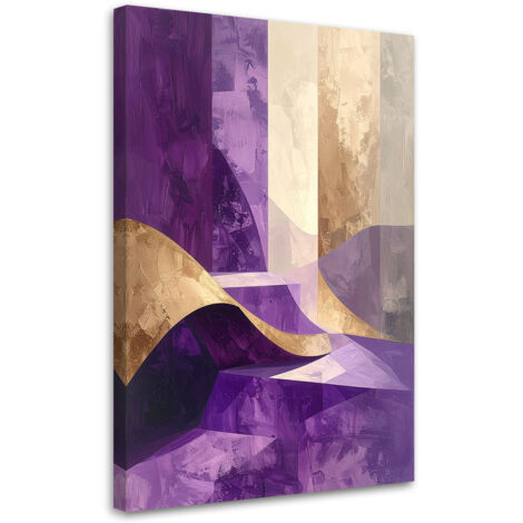 Cuadro sobre Lienzo, Olas abstractas morado beige, 20x30