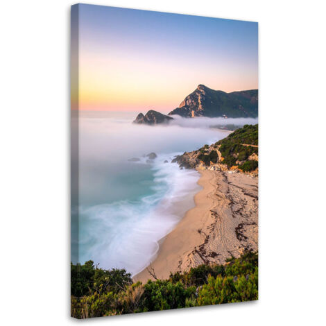 Cuadro sobre Lienzo, Paisaje marino playa naturaleza, 30x45