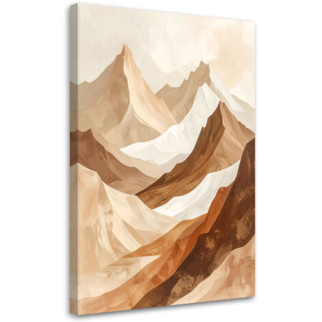 Cuadro sobre Lienzo, Panorama de montaña Pastel abstracto beige, 40x60