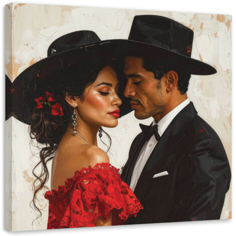 Cuadro sobre Lienzo, Pareja enamorada Amor, 20x20