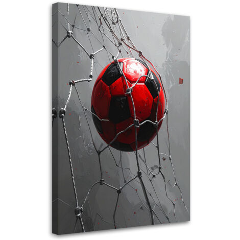 Cuadro sobre Lienzo, Pelota en una red contra una pared de hormigón, 80x120