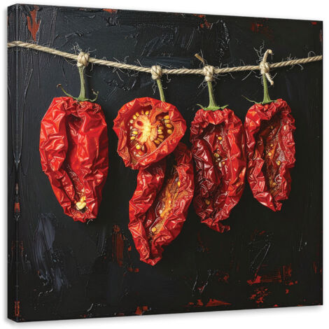 Cuadro sobre Lienzo, Tomates rojos secos, 20x20