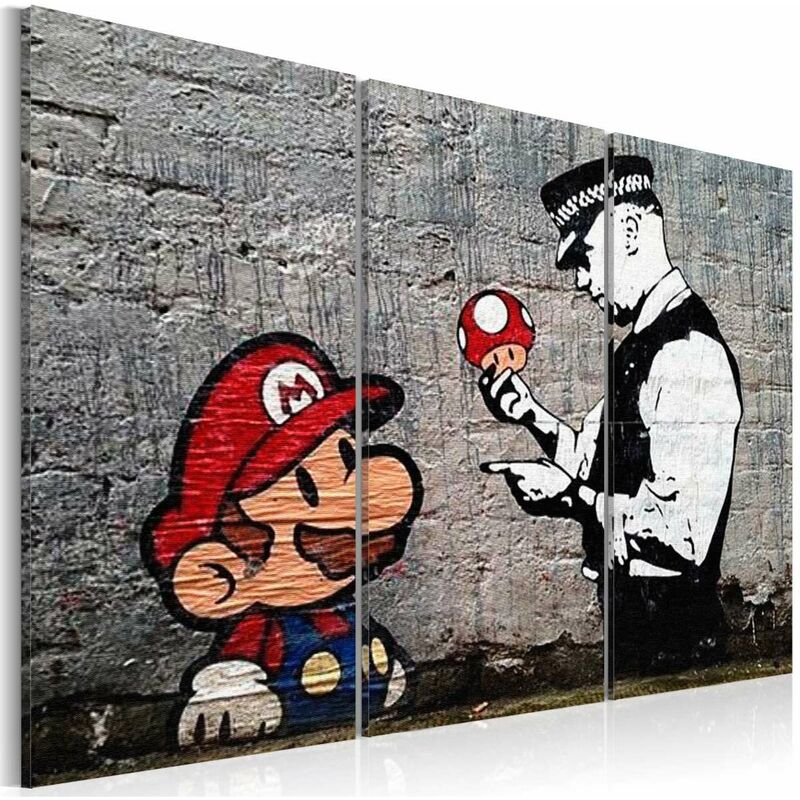 

Cuadro - Super Mario Mushroom Cop by Banksy Medidas 90X60