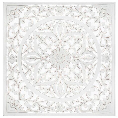 DECORACIÓN DE PARED DE FORMA TALLADA COLOR BLANCO L. 90,6 x Pr. 1,5 x Al. 90,6 cm