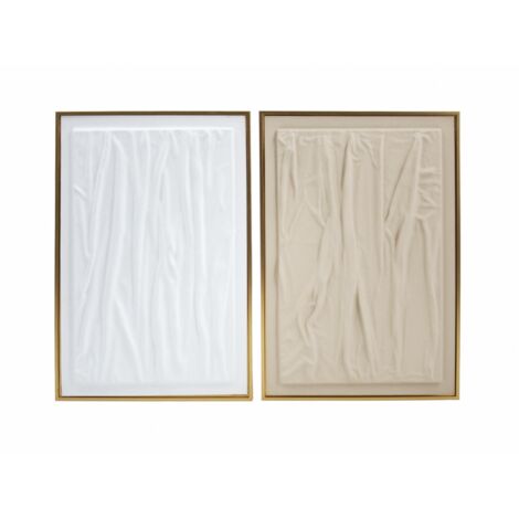 Cuadro Textura En Relieve C/Marco Oro 33X48 Cms. S/2 33X3X48 Cms