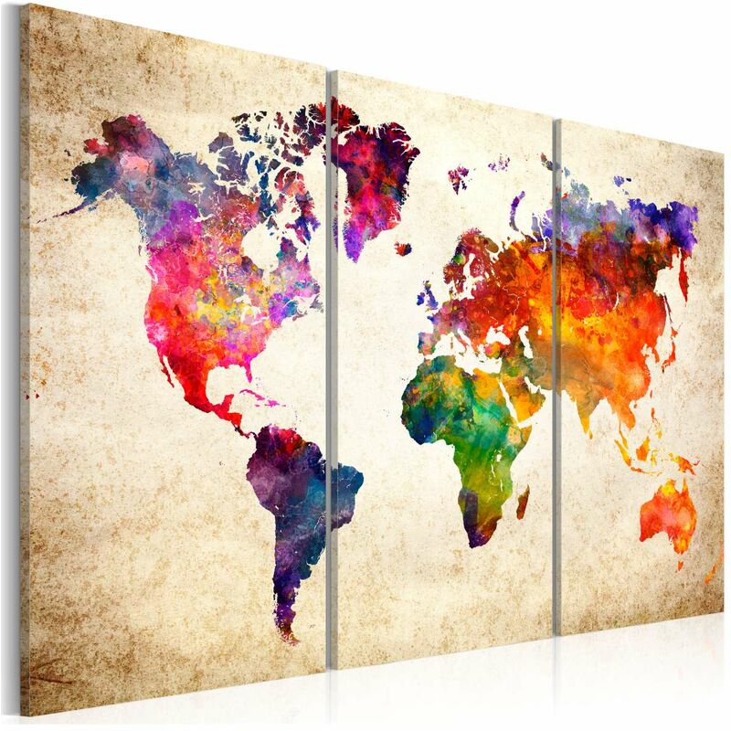 

Cuadro - The World's Map in Watercolor Medidas 120X80